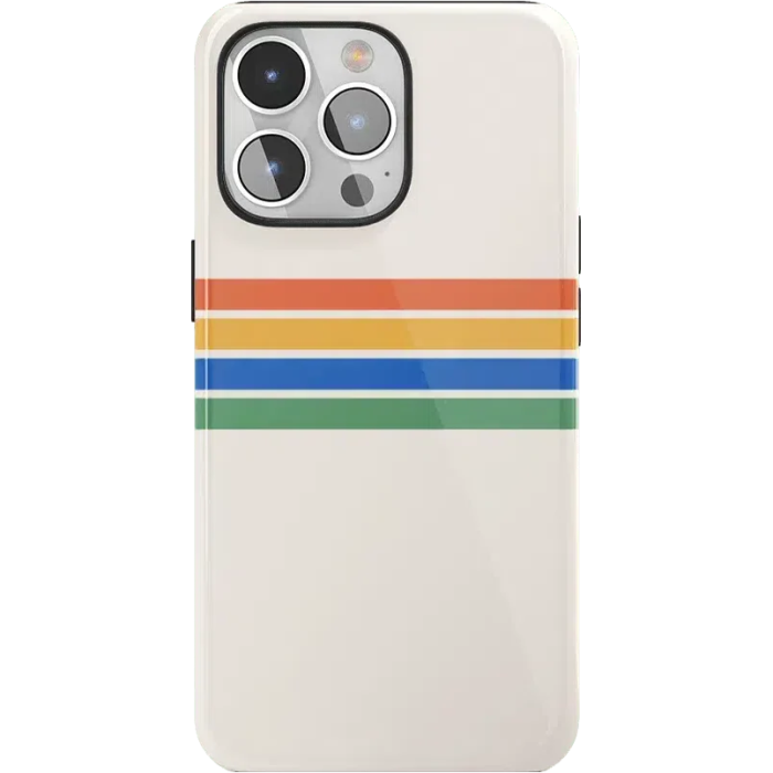 Totally Groovy | Rainbow Stripes Color Block Case iPhone Case get.casely Essential + MagSafe® iPhone 15 Pro Max