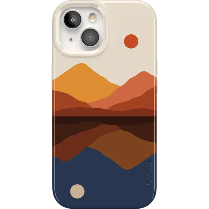 Opposites Attract | Day & Night Colorblock Mountains Case iPhone Case get.casely Classic + MagSafe® iPhone 15 Plus