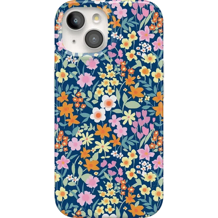 Full Bloom | Navy Floral Case iPhone Case get.casely Classic + MagSafe® iPhone 15 Plus