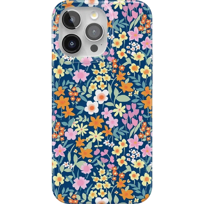 Full Bloom | Navy Floral Case iPhone Case get.casely Classic + MagSafe® iPhone 15 Pro Max