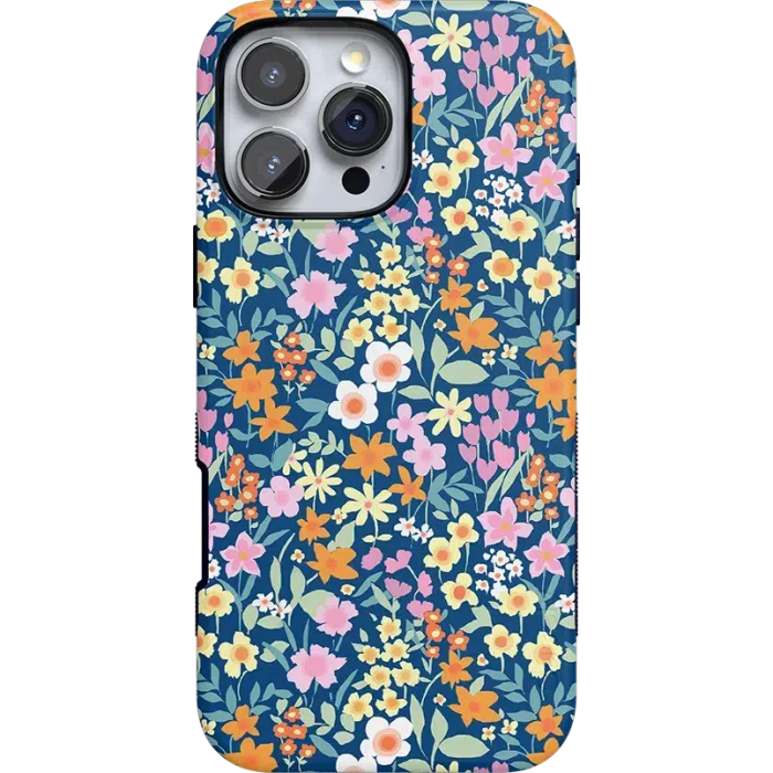 Full Bloom | Navy Floral Case iPhone Case get.casely Bold + MagSafe® iPhone 16 Pro Max