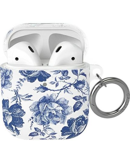 Rose to Fame | Blue & White Rose Floral AirPods Case AirPods Case get.casely AirPods Case