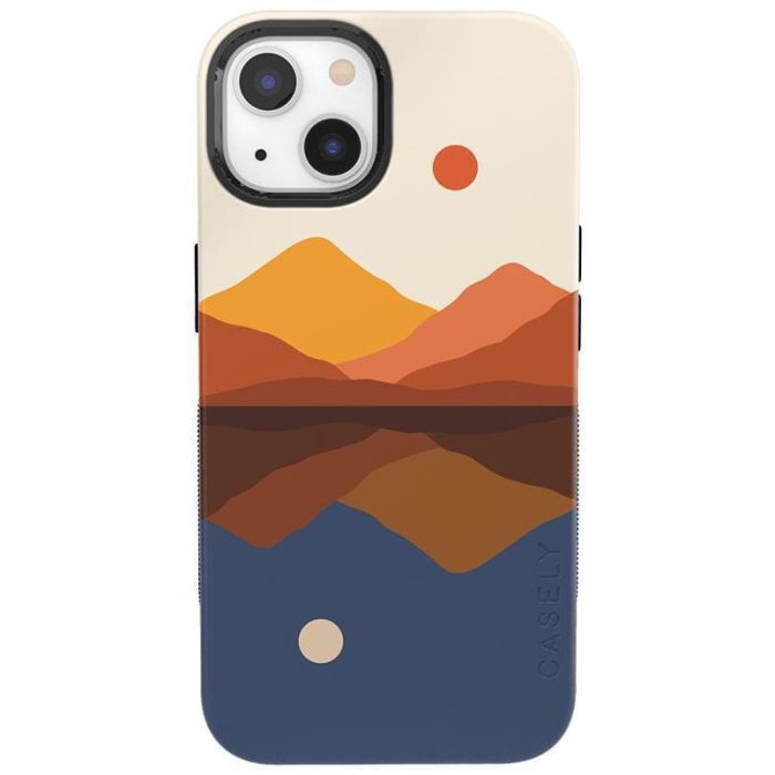 Opposites Attract | Day & Night Colorblock Mountains Case iPhone Case get.casely Bold + MagSafe® iPhone 13
