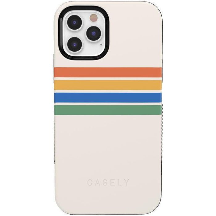 Totally Groovy | Rainbow Stripes Color Block Case iPhone Case get.casely Bold iPhone 12 Pro